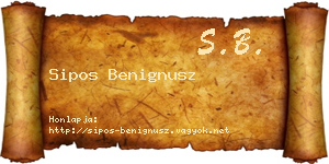 Sipos Benignusz névjegykártya